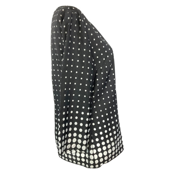 J. Crew Shirt Womens Sz XS Black White Polka Dot Blouse Long Sleeve Lightweight - Picture 3 of 9